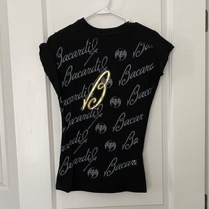 Bacardi Women's Black Tee with Gold Logo